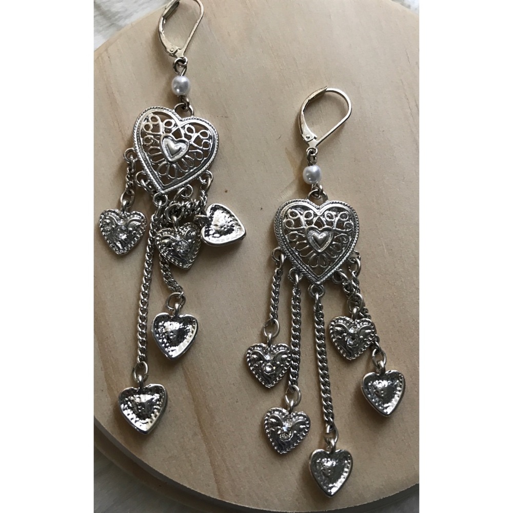 Silver Hearts Earrings